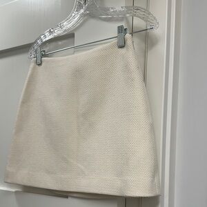 Theory Textured Cream/Off White Mini Skirt